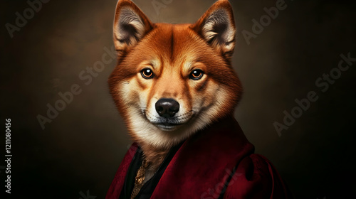 Majestic Shiba Inu Dog Pose...