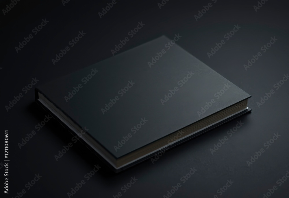 A minimalist black book with a blank cover rests on a dark surface, creating an elegant mockup suitable for design projects and presentations. A minimalist black book with a blank cover rests on a dark surface, creating an elegant mockup suitable for design projects and presentations.