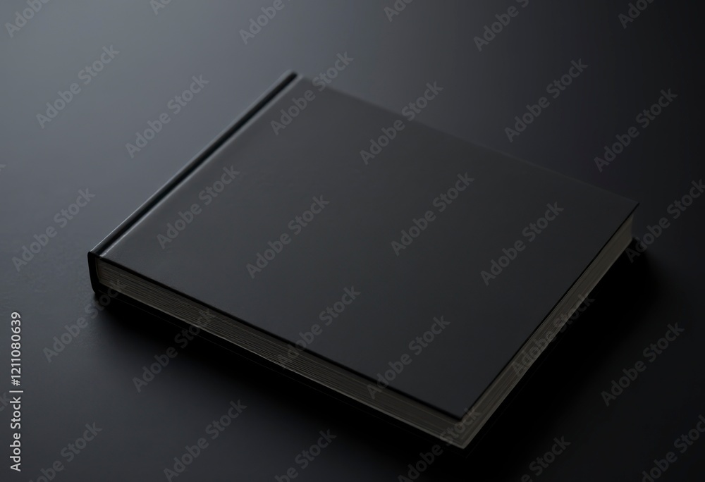 A minimalist black book with a blank cover rests on a dark surface, creating an elegant mockup suitable for design projects and presentations. A minimalist black book with a blank cover rests on a dark surface, creating an elegant mockup suitable for design projects and presentations.