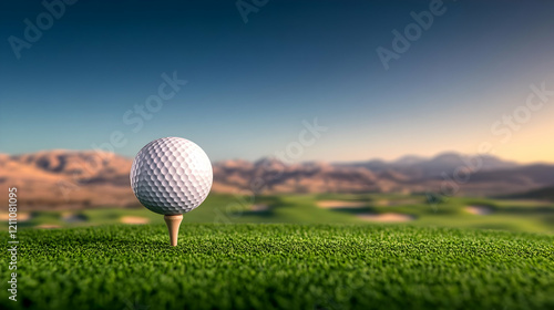 Golf Ball Sits on Tee at Lu...
