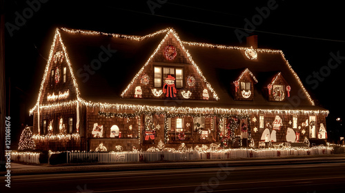Christmas House Decorated w...