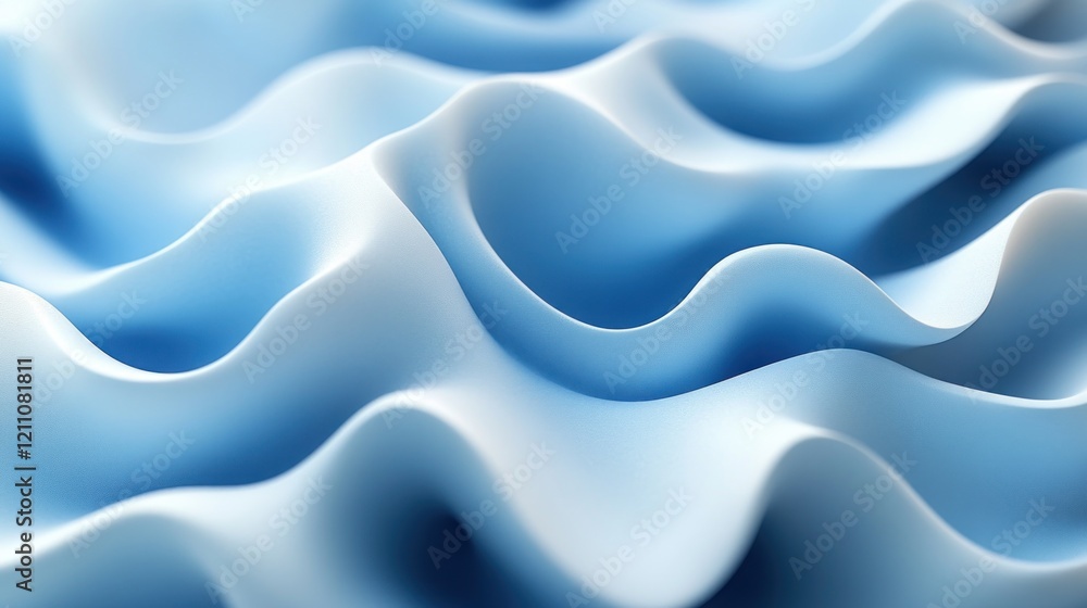 Obraz premium Abstract close-up of flowing blue fabric waves creating a serene and calming texture, ideal for backgrounds