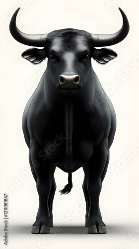3D Rendered Black Bull Stan...