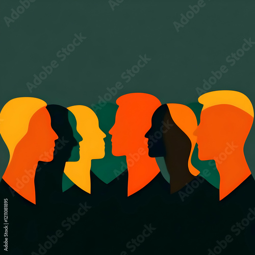 Colorful Paper Cutout Heads...