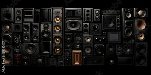 Wall of Various Speakers Cr...
