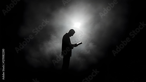 Silhouette of a Man Reading...