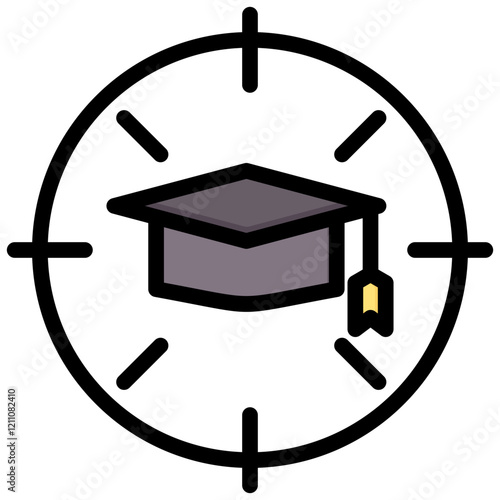 Academic Rigor  Outline Color Icon