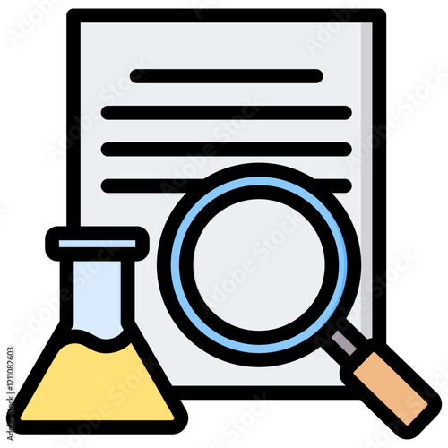 Research Paper Outline Color Icon