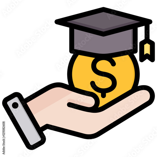 Tuition Fees Outline Color Icon