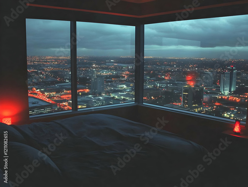 Dark Bedroom Overlooks a Sp...