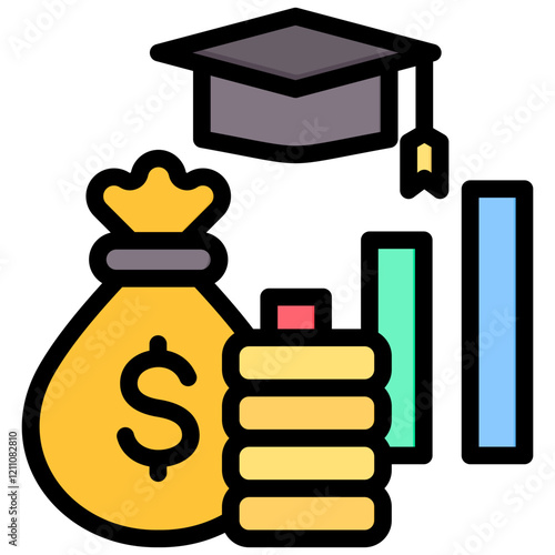 Student Loans Outline Color Icon