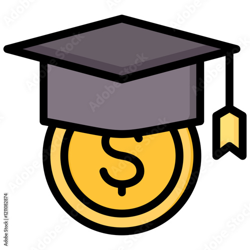 Academic Scholarship Outline Color Icon