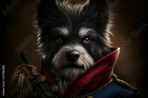 Majestic Dog Poses in Regal...