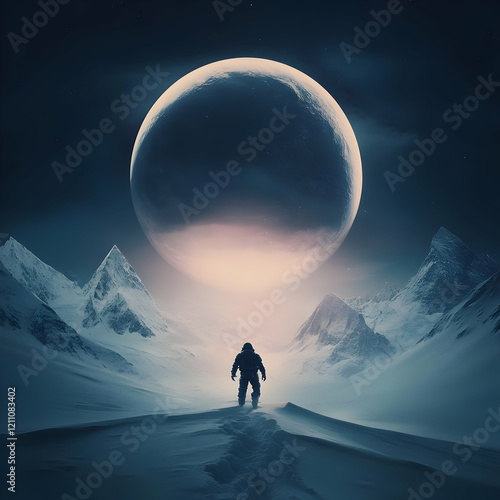 Astronaut explores icy plan...