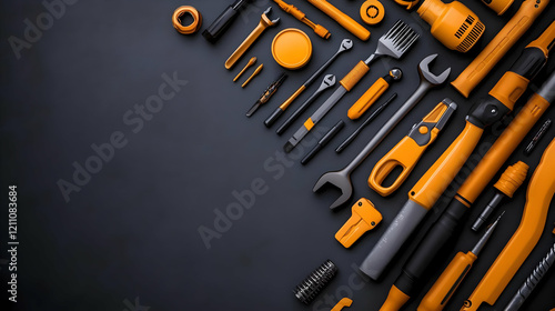 Orange and Black Tools Arra...