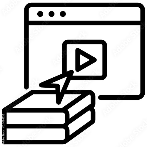 Online Courses Outline Icon