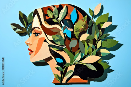 Abstract Woman's Profile wi...