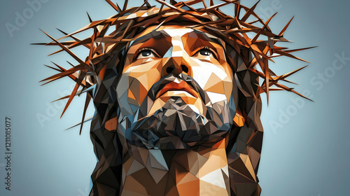 Polygonal Face with Crown o...