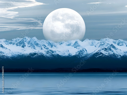 Large Moon Rises Majestical...