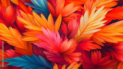 Vibrant Colorful Feather Ba...