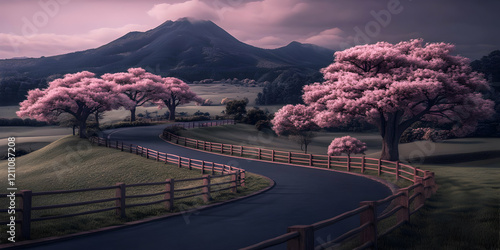 Winding Road Leads through ...