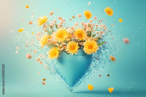 Yellow and Peach Flowers Bu...