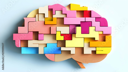 3D Brain Puzzle Represents ...