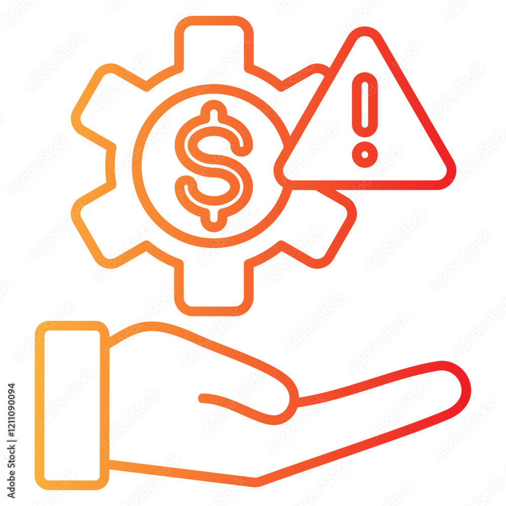 risk control vector single icon with a line gradient style risk control vector single icon with a line gradient style
