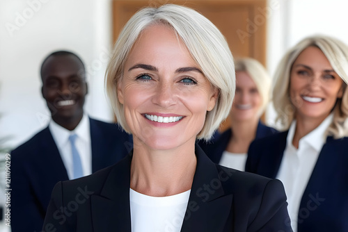 Confident Businesswoman Lea...