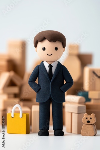 Businessman figurine, white isolate background