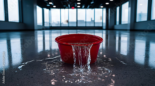 Red Bucket Overflows with W...