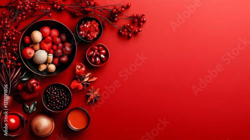 Red Themed Flat Lay Arrange...