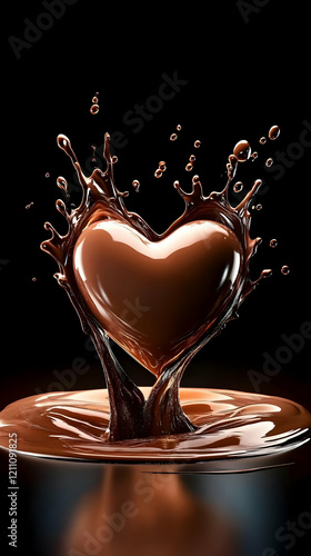 Liquid Chocolate Heart Spla...