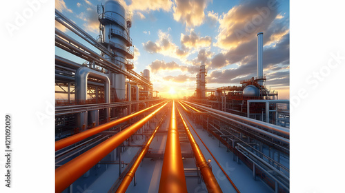 Oil Refinery Plant Pipes an...