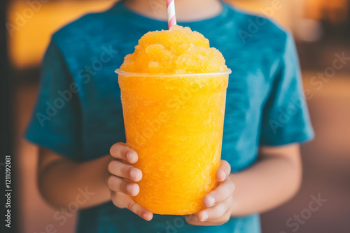 Child Holds a Refreshing Or...