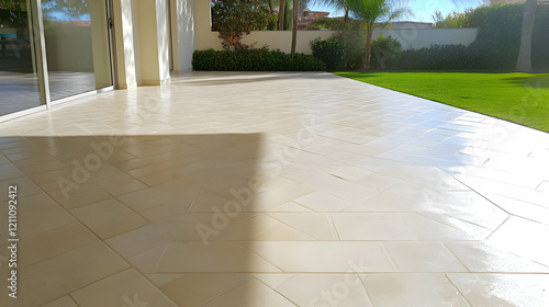 Beige Herringbone Pavers Cr...