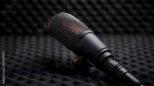 Black Microphone Rests on S...