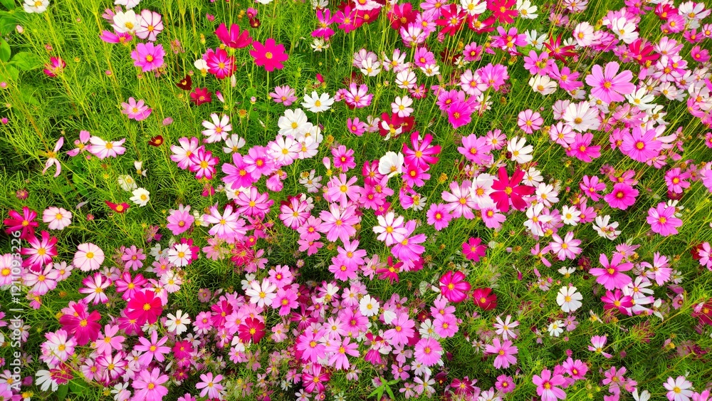 Cosmos flower, commonly called the garden cosmos or Mexican aster. Various colors flowers bloom in the garden in Mekong Delta Vietnam. Cosmos flower, commonly called the garden cosmos or Mexican aster. Various colors flowers bloom in the garden in Mekong Delta Vietnam.