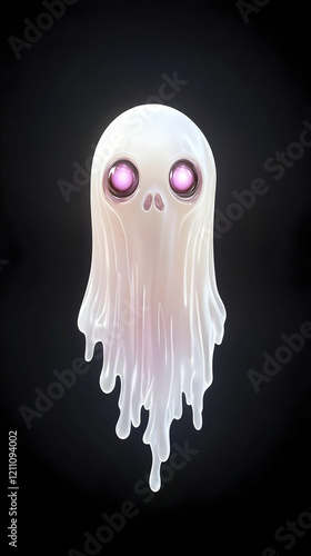 3D White Ghost Dripping Mel...