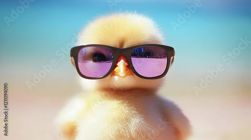 Fluffy Chick Wears Sunglass...