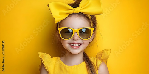 Smiling Girl in Yellow Wear...