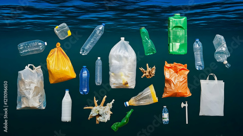Plastic Pollution Floats in...