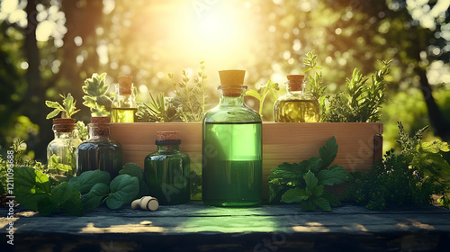 Bottles of Herbal Extracts ...