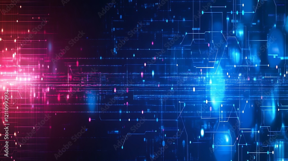 Fototapeta premium Abstract Digital Network Data Flow Visualization