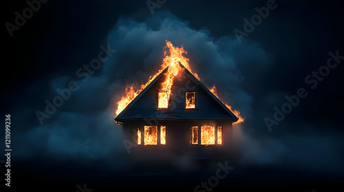 House Fire Engulfs Building...