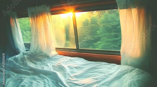 Sunlight streams through a ...