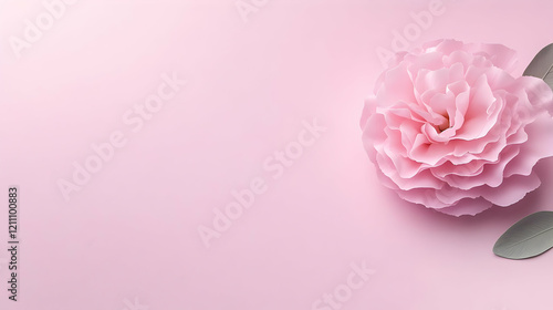 Pink Paper Flower and Leaf ...