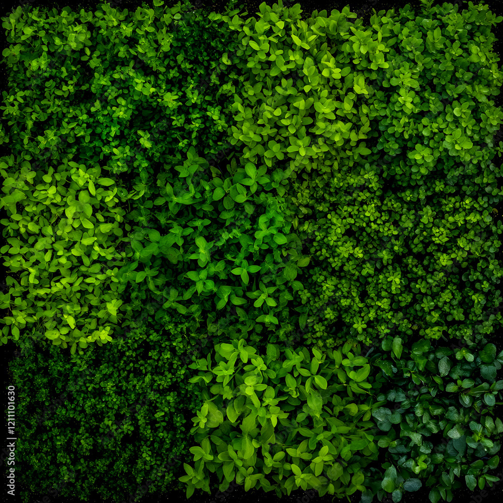 Green Leaves Pattern forms a Natural Textured Background in various shades Green Leaves Pattern forms a Natural Textured Background in various shades