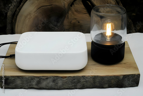 White Ceramic Plate and Gla...