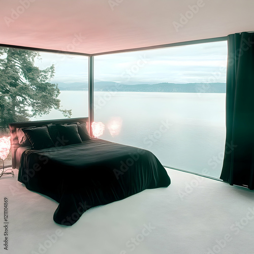 Modern Bedroom Showcases Tr...